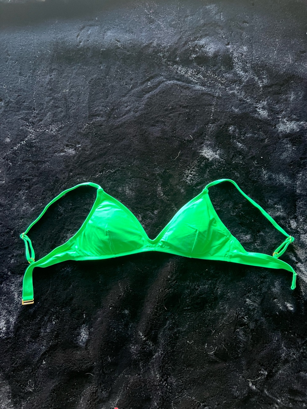 J. Crew Neon Green Triangle Bikini Top